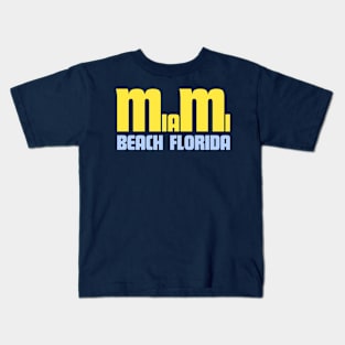 Miami Beach Florida Souvenir Art Deco Architect Typography Kids T-Shirt